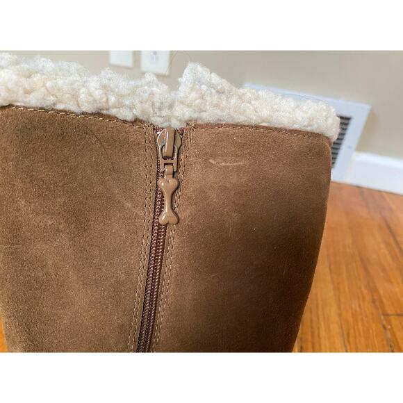 Rocket Dog Y2K Slope Boots Suede Leather Shearling Chestnut Size 8 - Picture 5 of 7